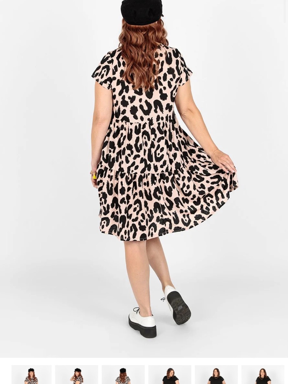 LuLaRoe BLACK Ariel Crepe Tiered Short-Sleeve Midi Dress - Picture 8 of 8